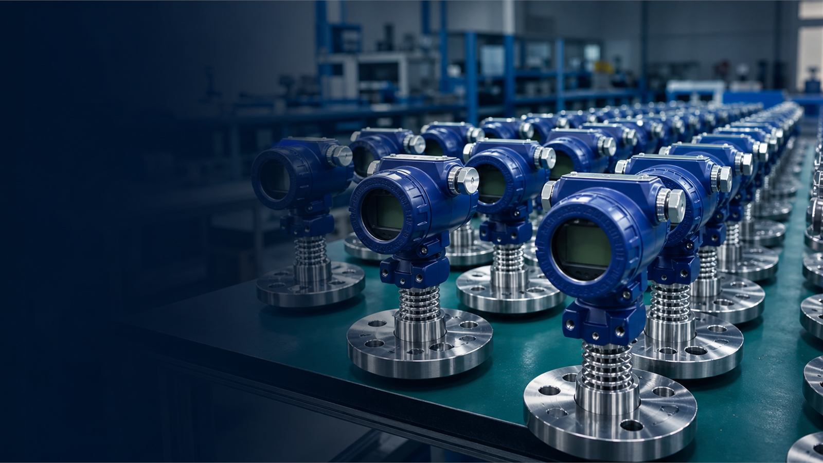 Pressure transmitters arranged for factory production